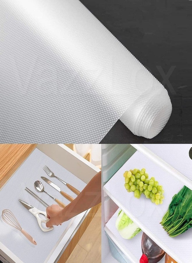 VazzLox ألواح بلاستيكية من فازلوكس للأرفف 45 سم × 3 م، لفائف حصائر متعددة الأغراض للخزائن، ألواح EVA فائقة المتانة، بطانات أرفف للمطبخ، حصيرة مانعة للانزلاق لأدراج المطبخ والثلاجة - Image 1